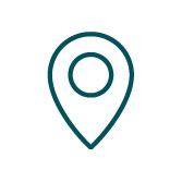 An icon of a map pin, representing location.