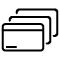 An icon of credit and debit cards; representing the continuation of existing banking details and accounts.